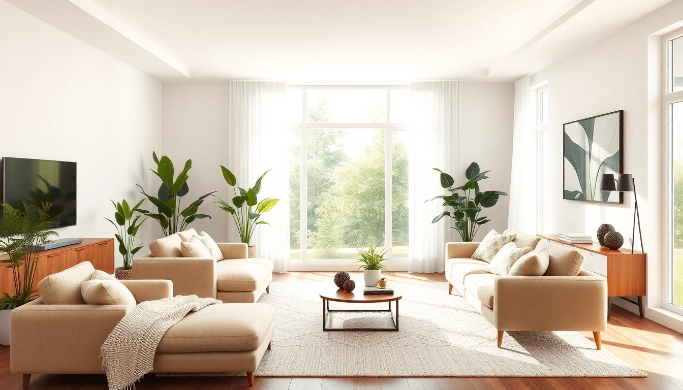 Transform your entire interior with this beautifully styled modern living room featuring warm colors and natural light.