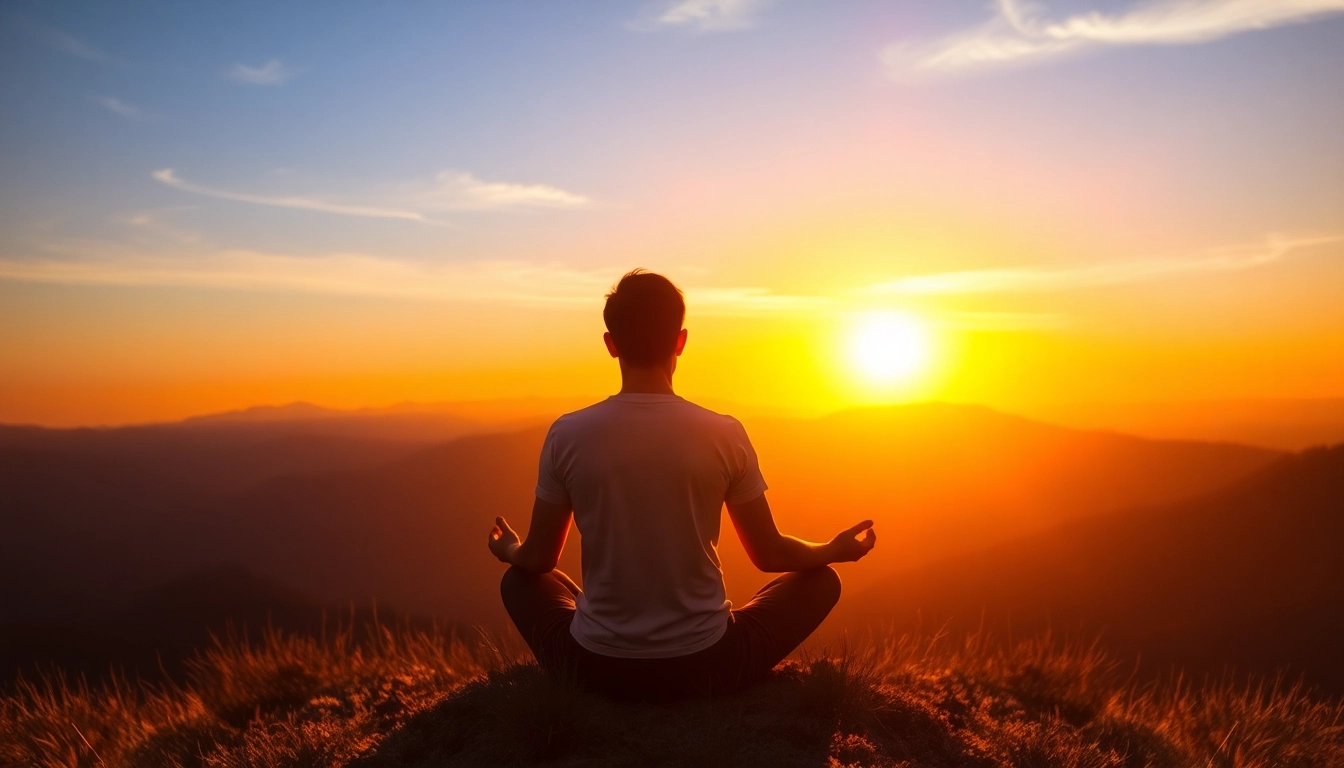 Person meditating in a serene landscape to explore your innate potential amidst nature's beauty.