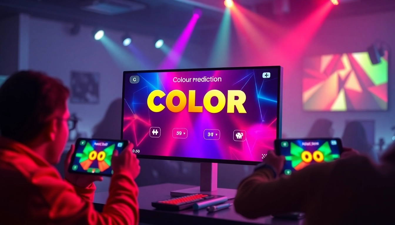 A vibrant gaming interface of the Best colour prediction game showing players engaging with exciting outcomes.